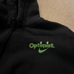 Rare Nike Black Optimist Hoodie with Green Logo